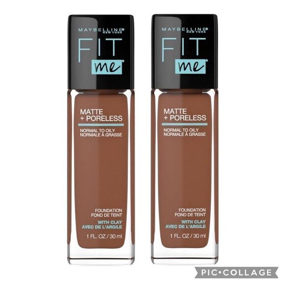Lot of 2 370 Deep Bronze Maybelline Fit Me Matte Foundation - Picture 1 of 6